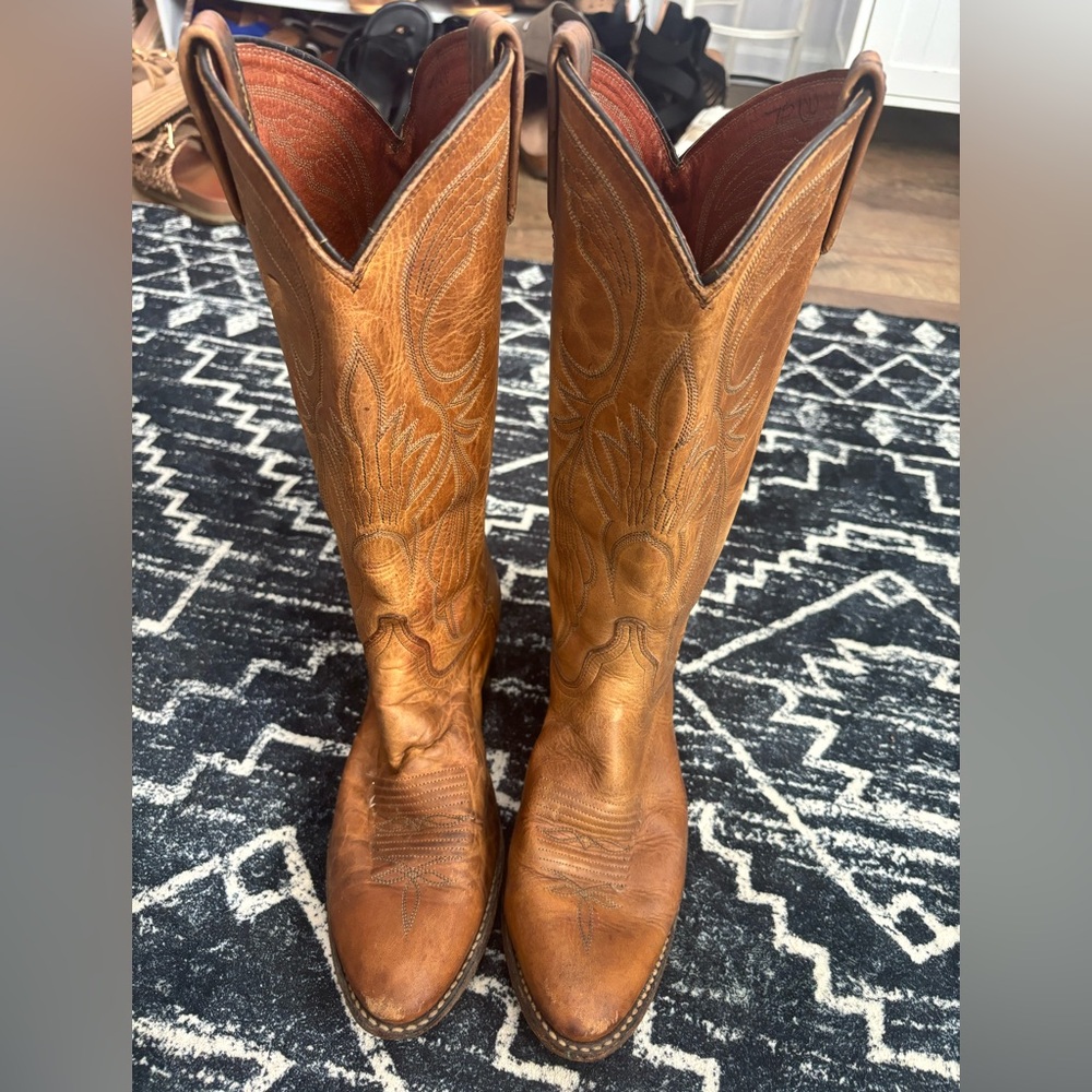 Dan Post Tan Leather Cowboy Boots